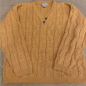 American Weekend Butter Yellow Cable Knit Soft Girl Sweater